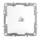 Розетка компьютерная 1-местная RJ-45 (механизм), STEKKER PST00-9107-01, серия Эрна, белый