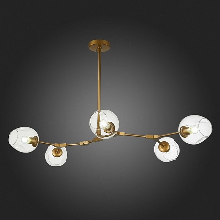 Светильник подвесной Золотистый/Прозрачный E27 5*40W SLE154823-05 - фото