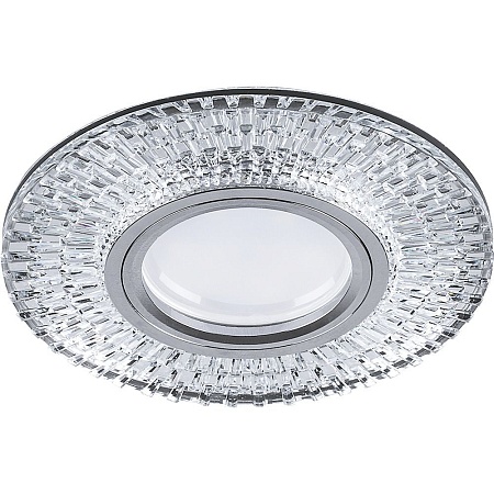 Светильник встраиваемый с LED подсветкой Feron CD943 потолочный MR16 G5.3 прозрачный, хром - фото