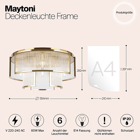 Потолочный светильник Maytoni Frame MOD174CL-06G - фото