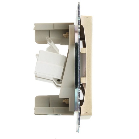 Розетка компьютерная 2-местная RJ-45 (механизм) STEKKER GLS00-7109-08, серия Катрин, золото - фото