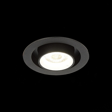 Св-к встр. Черный LED 1*12W 3000K 900Lm Ra80 24° IP20 D90xH92 180-240V ST702.438.12 - фото