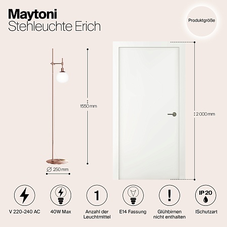Напольный светильник (торшер) Maytoni Erich MOD221-FL-01-G - фото