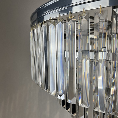 Люстра Rh 1920S Odeon Clear Glass Fringe Chandelier D80 Chrome Imperiumloft 228793-22 - фото