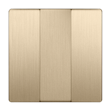 Набор клавиш для выключателя трехклавишного шампань рифленый WL10-SW-3G-CP - фото