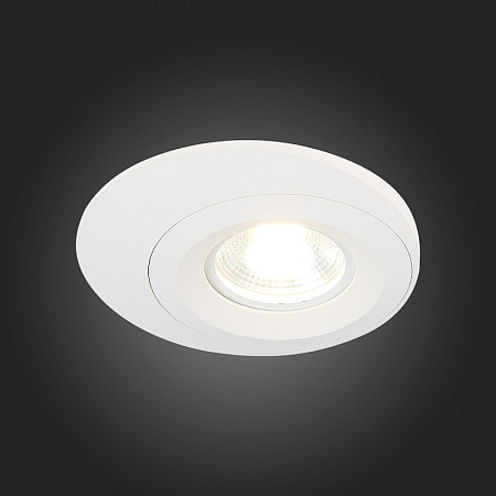 Св-к встр. Белый GU10 1*7W IP20 D100xH23 220V Без ламп ST216.508.01 - фото