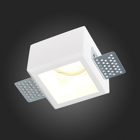 Св-к встр. из гипса Белый GU10 1*50W IP20 L80xW80xH52 180-240V Без ламп ST252.518.01 - фото