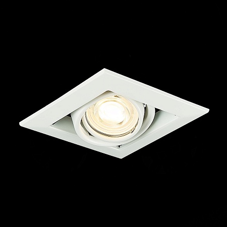Св-к встр. Черный, Белый GU10 1*50W IP20 L126xW126xH70 220V Без ламп ST250.558.01 - фото