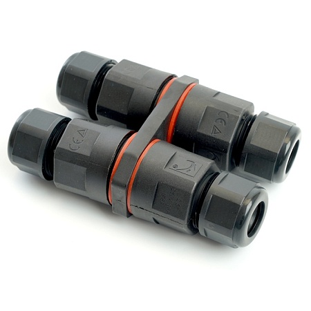 Соединитель-коннектор LD542  3-контактный на 4 выхода, с СМК221 пружинным контактом IP68, черный - фото