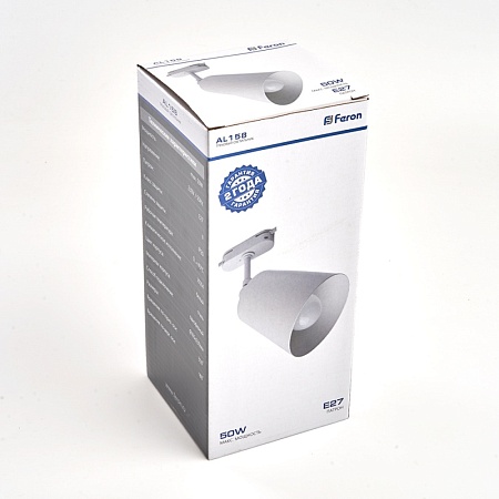 Светильник Feron AL158 трековый однофазный на шинопровод под лампу E27, белый - фото