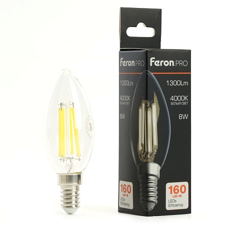 Лампа светодиодная Feron.PRO LB-1208 Свеча E14 1300LM 8W 175-265V 4000K - фото