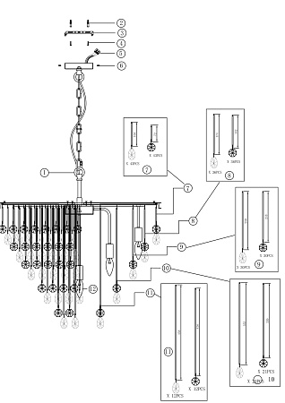 Подвесной светильник Maytoni Linn MOD091PL-09CH - фото