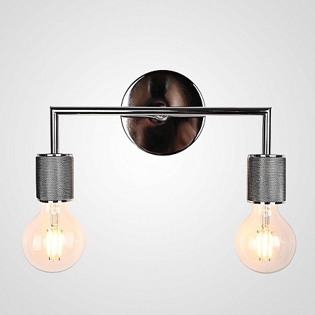 Бра Rh Utilitaire Double Sconce Silver Imperiumloft 123265-22 - фото