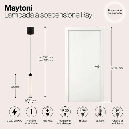 Подвесной светильник Technical Ray P022PL-L10B - фото