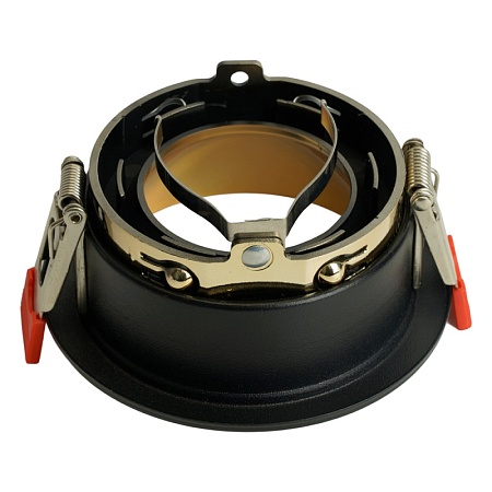 Светильник встраиваемый Feron DL3102 потолочный MR16 G5.3  черный + золото - фото