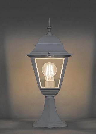 Светильник садово-парковый Feron 4104/PL4104 четырехгранный на постамент 60W E27 230V, черный - фото