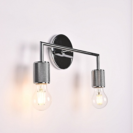 Бра Rh Utilitaire Double Sconce Silver Imperiumloft 123265-22 - фото