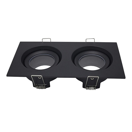 Св-к встр. Черный GU10 2*50W IP65 L180xW90xH40 220V Без ламп ST255.428.02 - фото