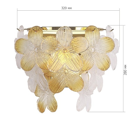 Светильник настенный ST-Luce золотистый/Прозрачный, январный E14 2*60W SL6240.201.02 - фото
