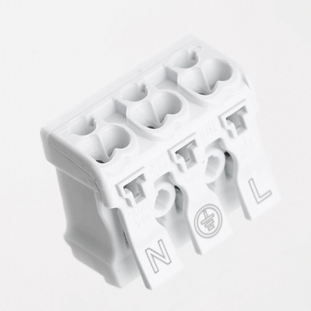 Клемма монтажная с/з STEKKER, LD294-5103, для подключения фазных проводников 3 полюса, 3 контактные группы (3 ввода, 3 вывода на полюс) - фото