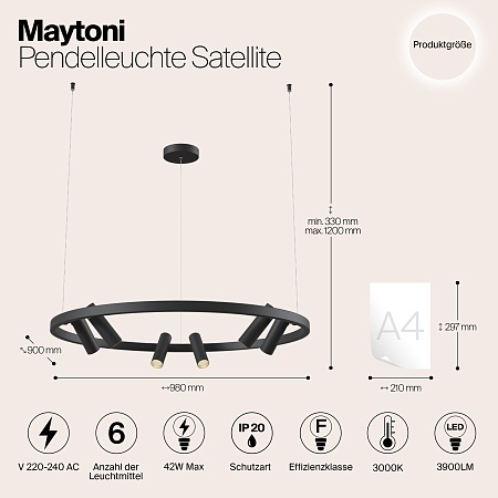 Подвесной светильник Maytoni MOD102PL-L42B - фото