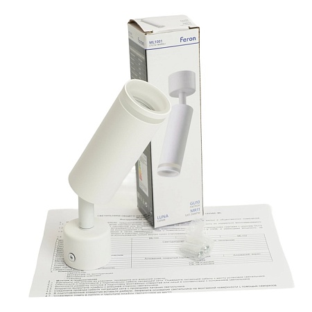 Светильник Feron ML1001 LUNA настенно-потолочный под лампу GU10, белый - фото