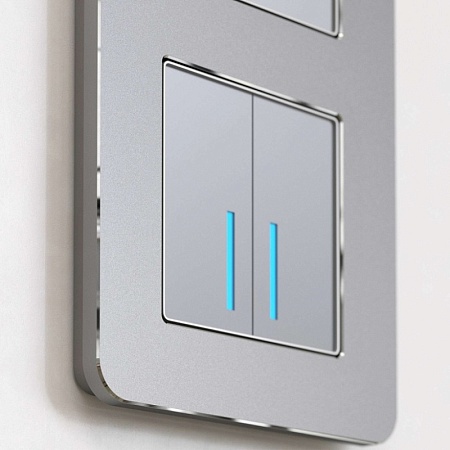 Рамка из металла на 2 поста Platinum алюминий W0022606 - фото