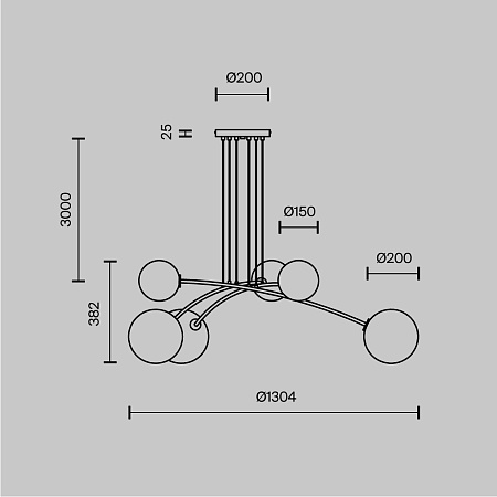 Подвесной светильник Maytoni Mood MOD172PL-06BS - фото