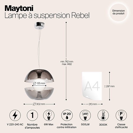 Подвесной светильник Maytoni Rebel MOD322PL-L6B3K - фото