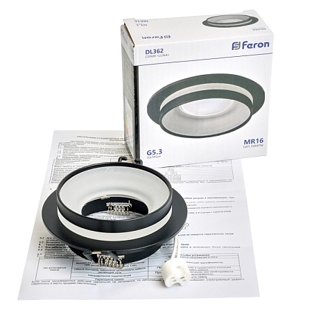 Светильник встраиваемый Feron DL362 LUNA  потолочный MR16 G5.3 черный - фото