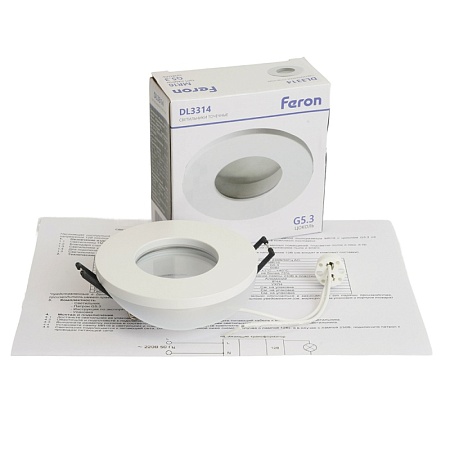 Светильник встраиваемый Feron DL3114 потолочный MR16 G5.3 белый - фото