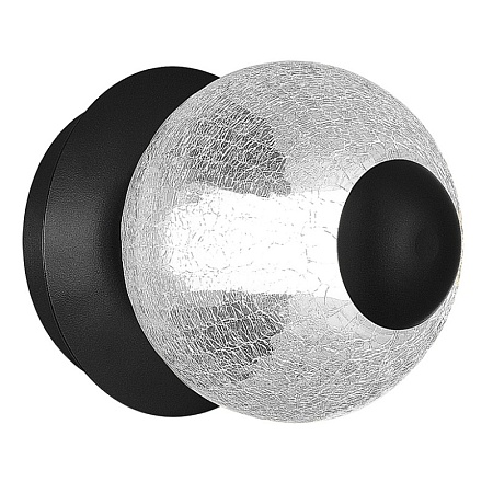 Светильник настенный ST-Luce Черный/Прозрачное кракелированное стекло LED 1*8,5W 3000K SL6120.401.01 - фото