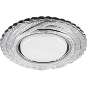 Светильник встраиваемый с белой LED подсветкой Feron CD4037 потолочный GX53 без лампы, прозрачный, хром