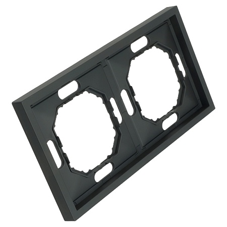 Рамка STEKKER, PFR00-5002-05 2-местная, серия Эмили, черный уголь, soft touch - фото