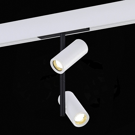 Магнитный трековый светильник Белый LED 1*16W 3000K 1 100Lm Ra>90 36° IP20 D45xH240 48V ST808.536.16 - фото