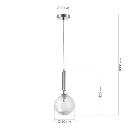 Подвес Хром/Прозрачный G9 LED 1*5W SLE1096-103-01 - фото