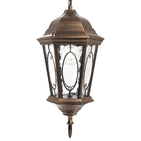 Светильник садово-парковый Feron PL164 шестигранный на цепочке 60W E27 230V, черное золото - фото