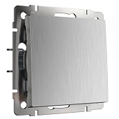 Выключатель одноклавишный cеребряный рифленый WL09-SW-1G