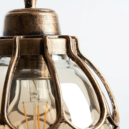 Светильник садово-парковый Feron PL3705  круглый на цепочке 60W 230V E27, черное золото - фото