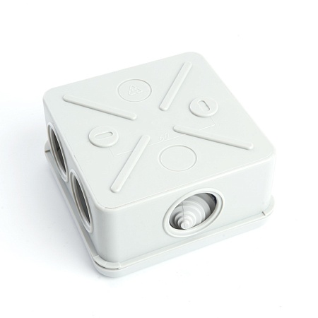 Коробка разветвительная уравнивания потенциалов (КУП) STEKKER EBX20-36-55, 100*100*50мм, 6 вводов, IP55, светло-серая (GE41361) - фото