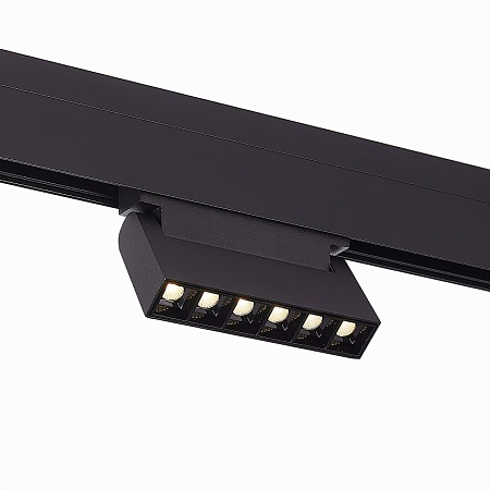 Магнитный трековый светильник Черный LED 1*6W 3000K 532Lm Ra>80 36° IP20 L120xW22xH108 ST364.436.06 - фото