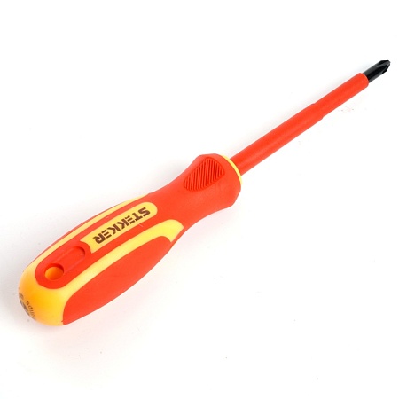 Отвертка крестовая диэлектрическая STEKKER Ph 1 х 80 мм, SDE-PH1-80 - фото