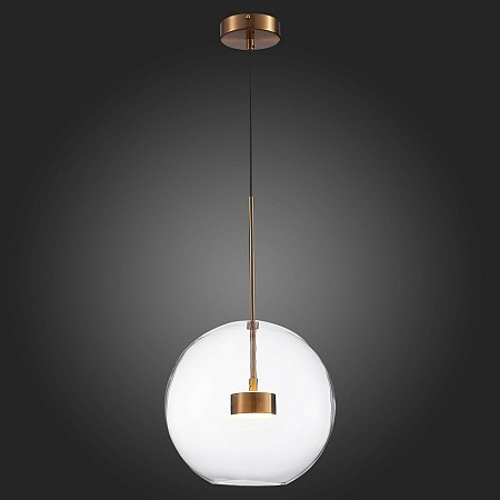 Светильник подвесной ST-Luce Латунь/Прозрачный LED 1*14W 3000K SL1133.223.01 - фото