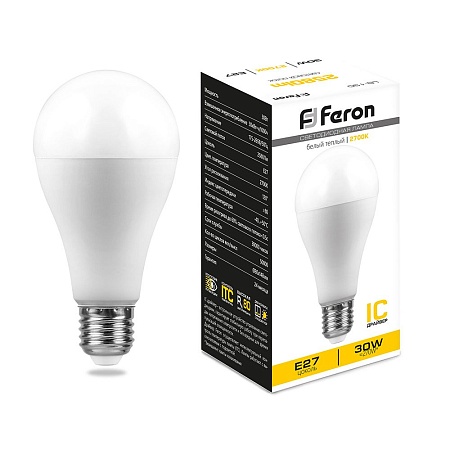 Лампа светодиодная Feron LB-130 Шар E27 30W 175-265V 2700K - фото