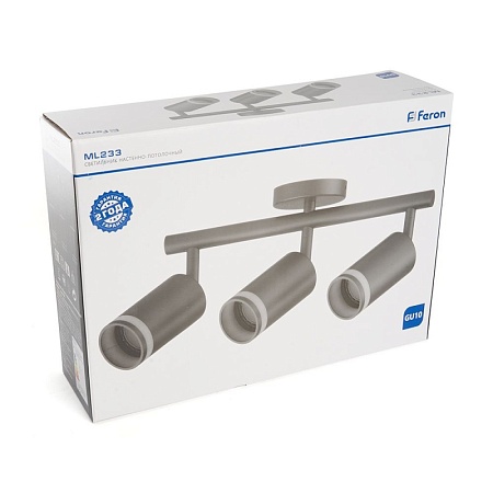 Светильник Feron ML233 LUNA настенно-потолочный под лампу GU10, черный - фото