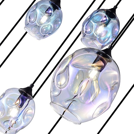 Люстра подвесная ST-Luce Черный/Радужный E14/E27 12+4*40W SL1188.403.16 - фото