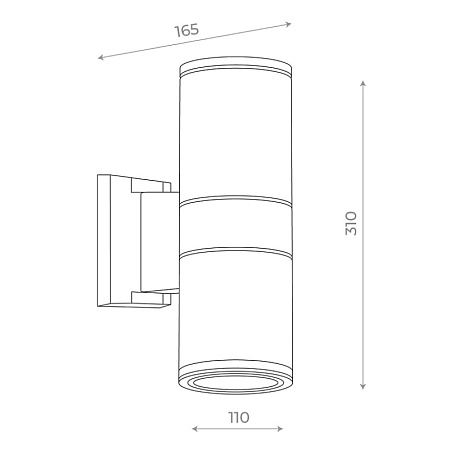 Светильник уличный настенный ST-Luce Черный/Черный LED 2*8W 4000K SL074.411.02 - фото