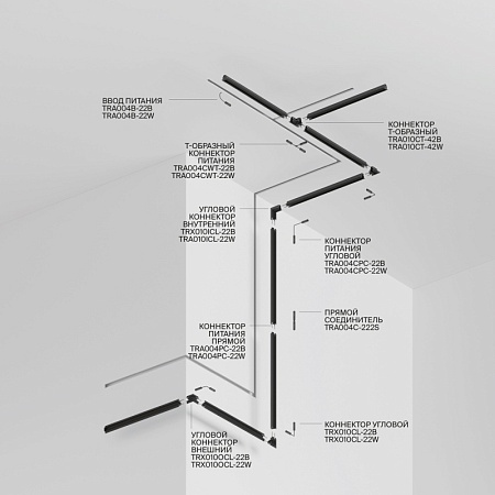 Шинопровод встраиваемый Technical TRX010-421W - фото