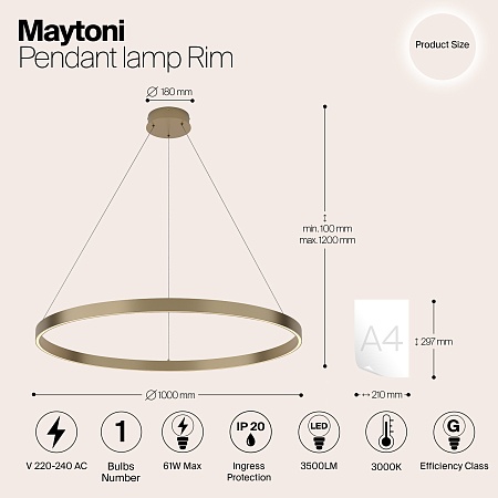 Подвесной светильник Maytoni MOD058PL-L54BS3K - фото