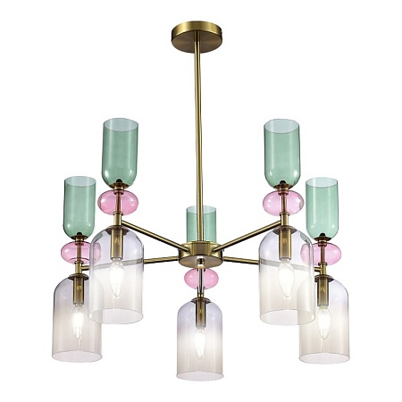 Люстра потолочная ST-Luce Золотистый/Дымчатый E14 5*40W SL2000.202.05 - фото